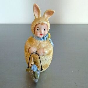 Katherine’s Collection Glittered Girl In Easter Bunny Suit Figurine Trinket Box